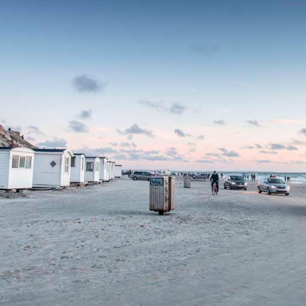 Autocamper på stranden i Blokhus