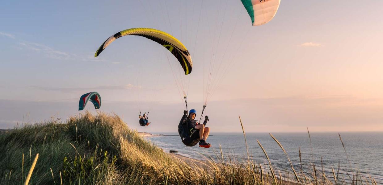 Paraglider ved Løkken strand
